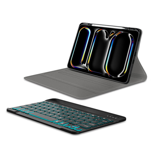 Billentyűzetes tok Apple iPad Pro 11 (2024) számára, Techsuit, CozyTab, Fekete
