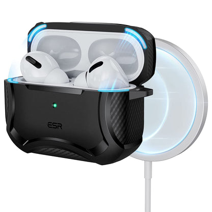 ESR Cyber Armor Tough tok Apple AirPods Pro sorozathoz, Fekete