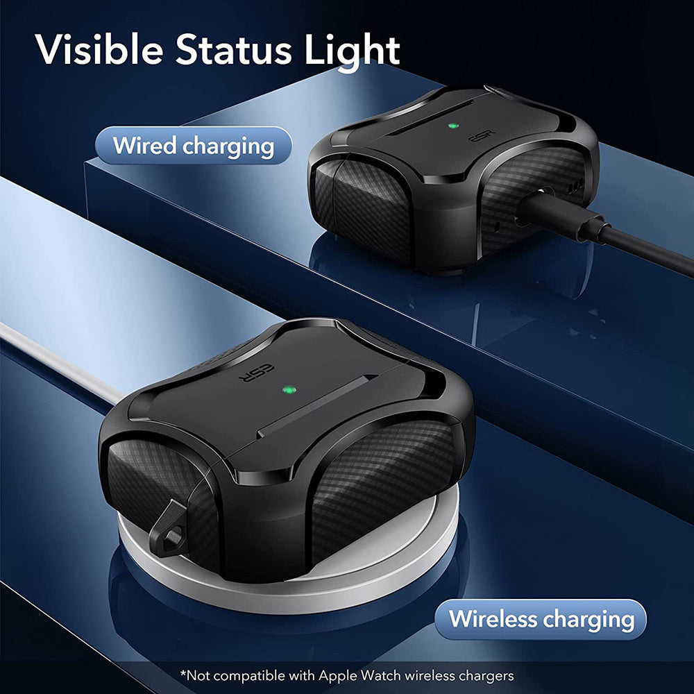 ESR Cyber Armor Tough tok Apple AirPods Pro sorozathoz, Fekete