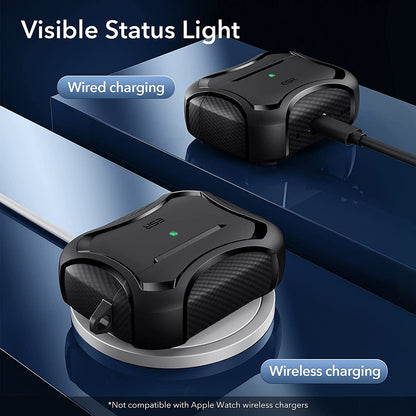 ESR Cyber Armor Tough tok Apple AirPods Pro sorozathoz, Fekete