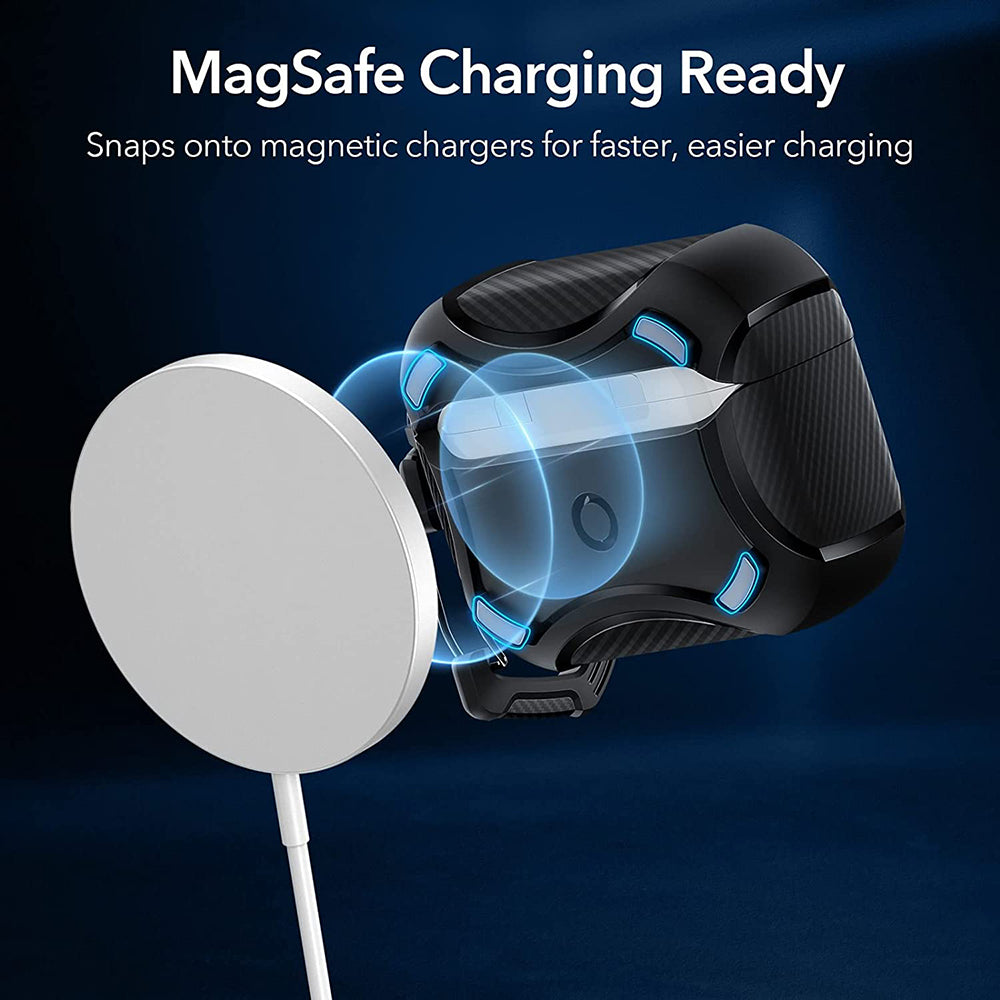 ESR Cyber Armor Tough tok Apple AirPods Pro sorozathoz, Fekete