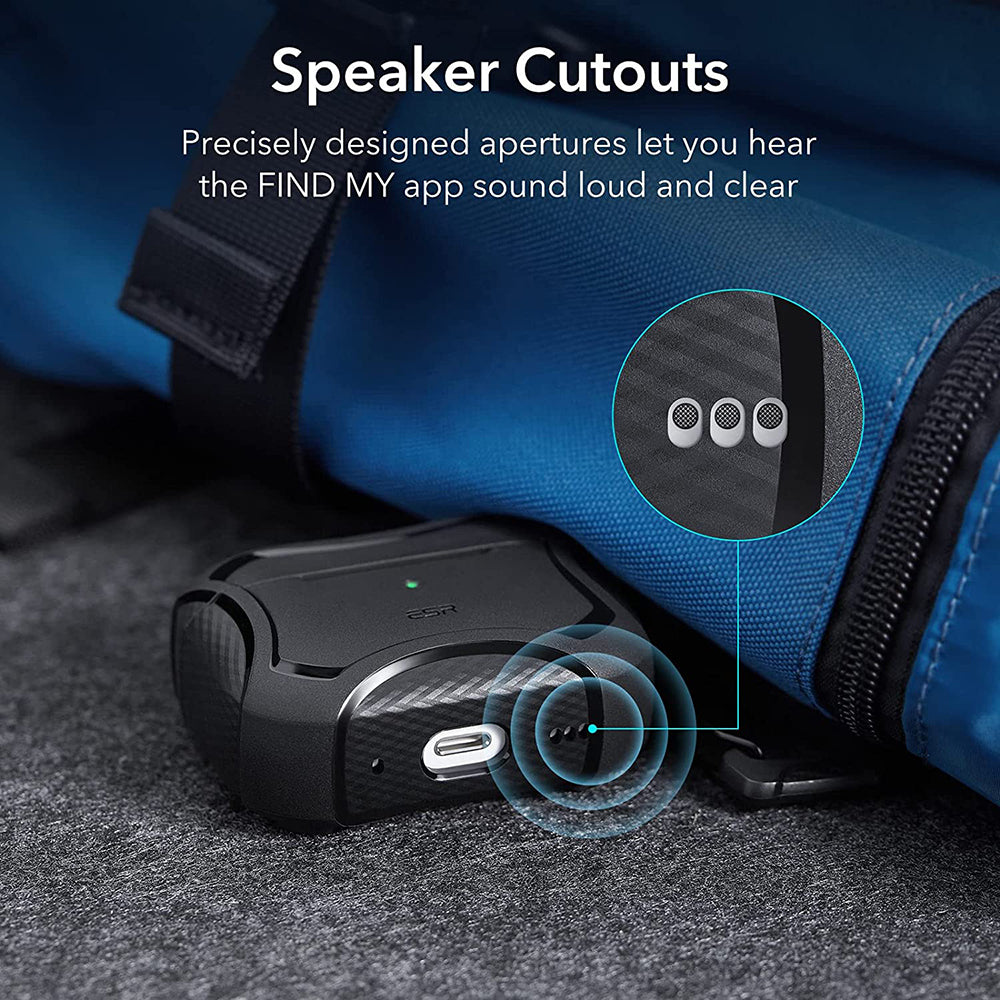 ESR Cyber Armor Tough tok Apple AirPods Pro sorozathoz, Fekete