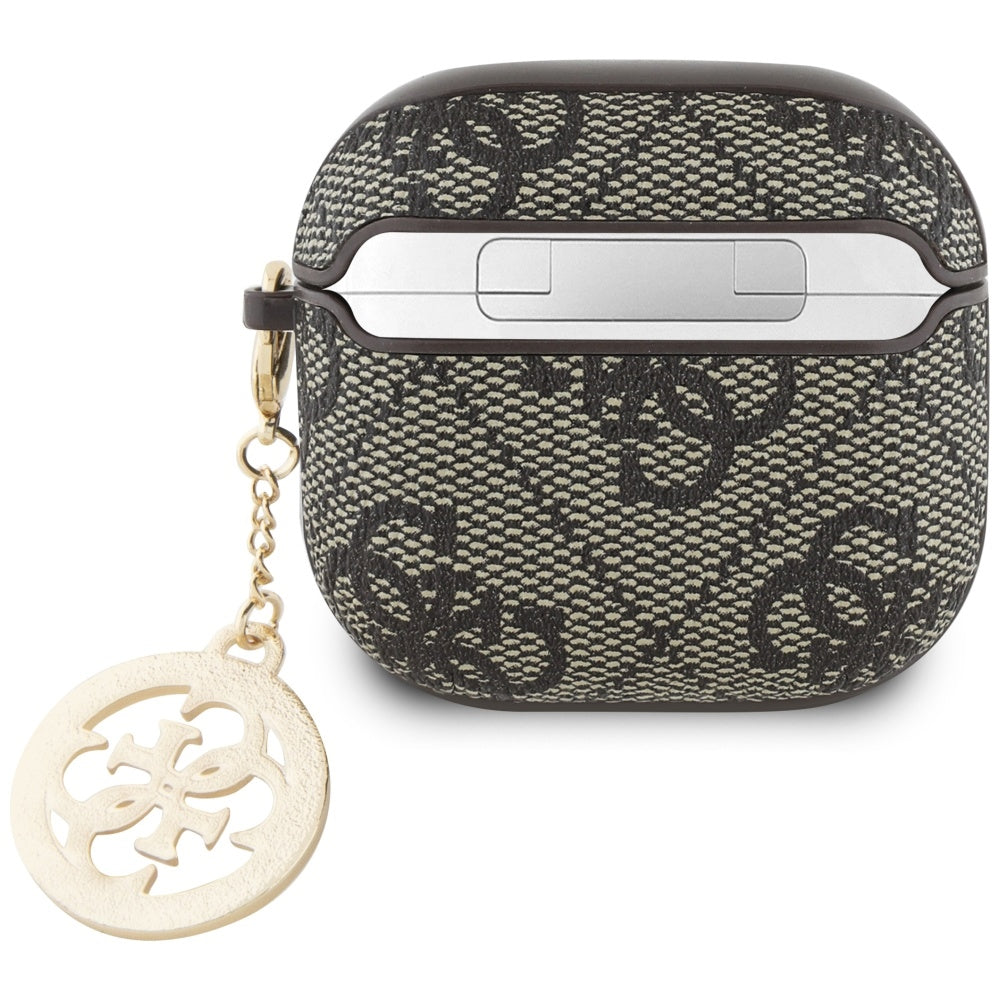Guess 4G Strass Charm tok Apple AirPods 4-hez, Barna
