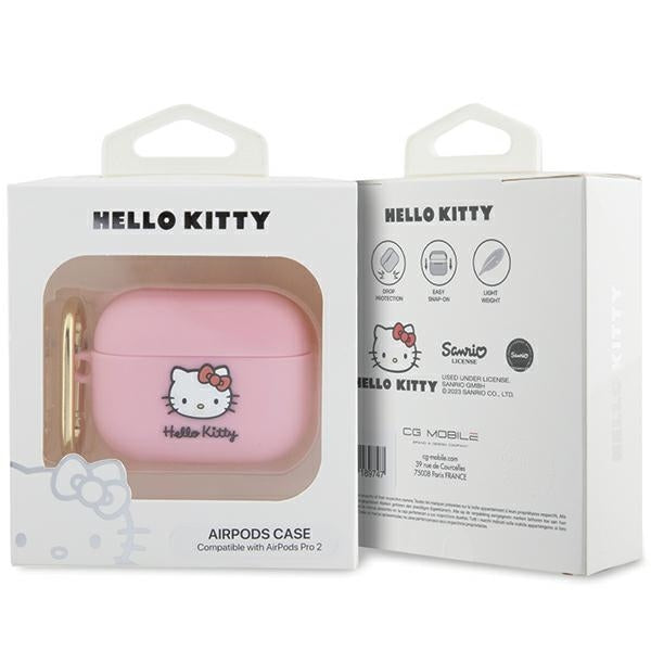 Hello Kitty 3D Kitty Head tok Apple AirPods Pro 2-höz, Rózsaszín