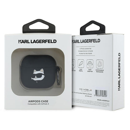 Karl Lagerfeld 3D Choupette's Head tok Apple AirPods 4-hez, Fekete