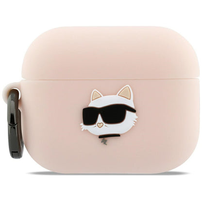 Karl Lagerfeld Silicone Choupette's Head 3D Case for Apple AirPods Pro 3, Pink