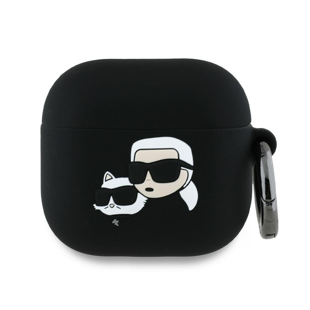 Karl Lagerfeld 3D Karl & Choupette's Heads tok Apple AirPods 4-hez, Fekete