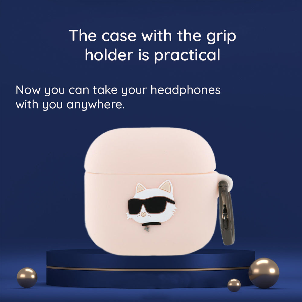 Karl Lagerfeld 3D Karl & Choupette's Heads tok Apple AirPods 4-hez, Fekete