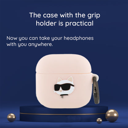 Karl Lagerfeld 3D Karl & Choupette's Heads tok Apple AirPods 4-hez, Fekete