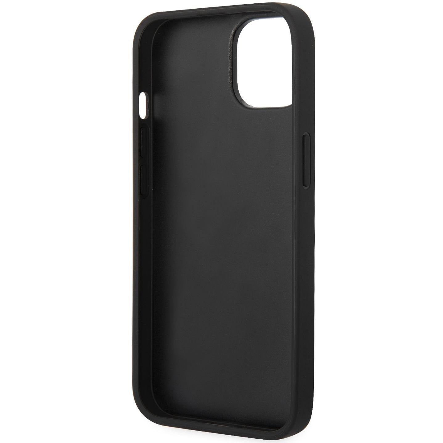 Tok Apple iPhone 14 Plus-hoz, Karl Lagerfeld, Saffiano Monogram Fém Logó, Fekete