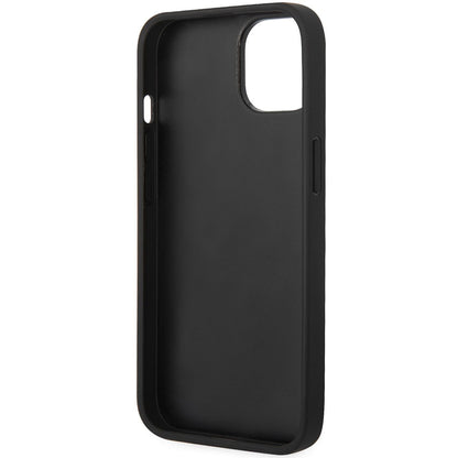 Tok Apple iPhone 14 Plus-hoz, Karl Lagerfeld, Saffiano Monogram Fém Logó, Fekete