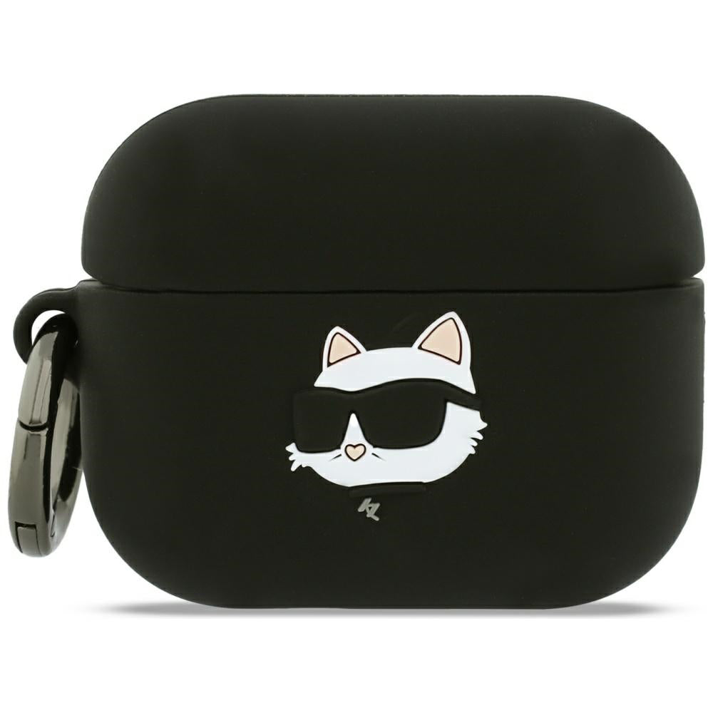 Karl Lagerfeld Silicone Choupette's Head 3D tok Apple AirPods Pro 3-hoz, Fekete
