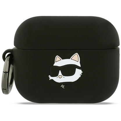 Karl Lagerfeld Silicone Choupette's Head 3D tok Apple AirPods Pro 3-hoz, Fekete