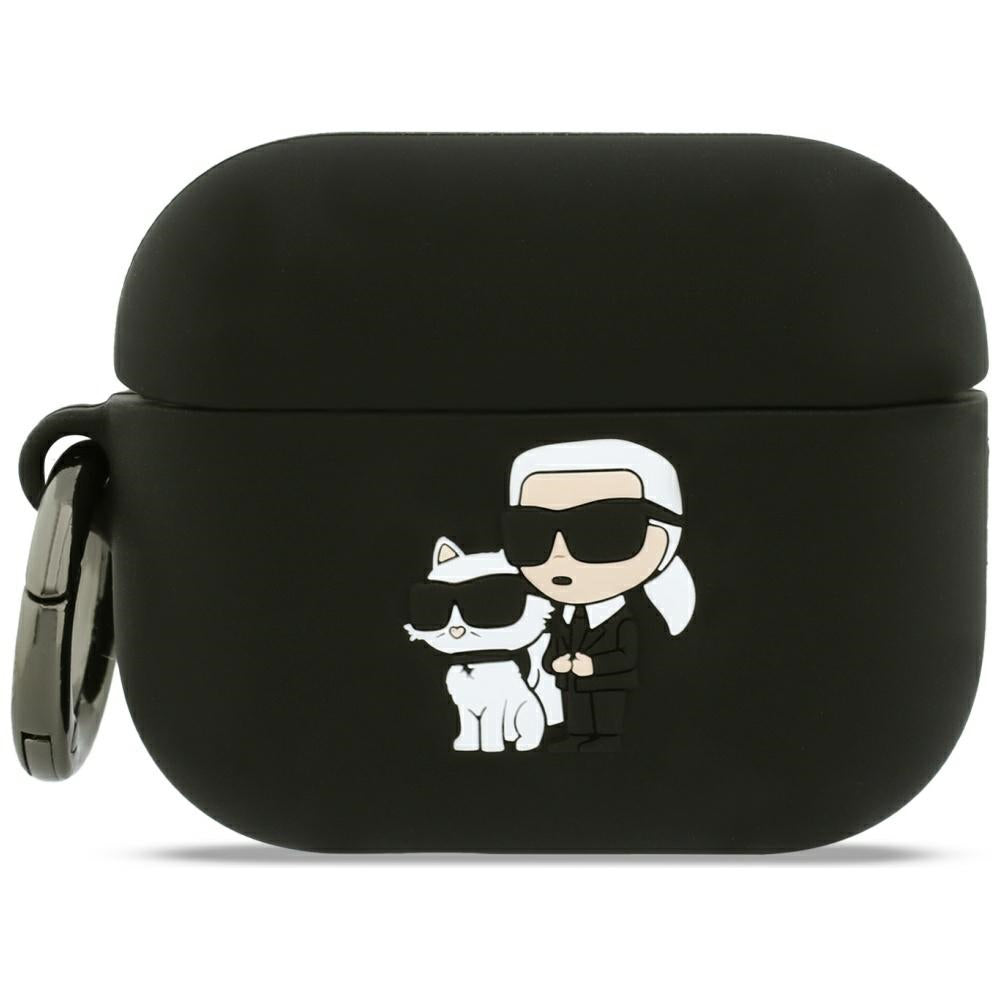 Karl Lagerfeld Silicone Karl & Choupette 3D tok Apple AirPods Pro 3-hoz, Fekete