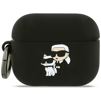 Karl Lagerfeld Silicone Karl & Choupette 3D tok Apple AirPods Pro 3-hoz, Fekete