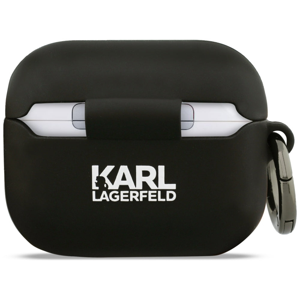 Karl Lagerfeld Silicone Karl & Choupette 3D tok Apple AirPods Pro 3-hoz, Fekete