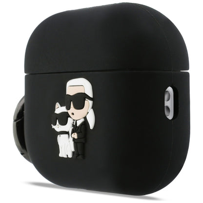 Karl Lagerfeld Silicone Karl & Choupette 3D tok Apple AirPods Pro 3-hoz, Fekete