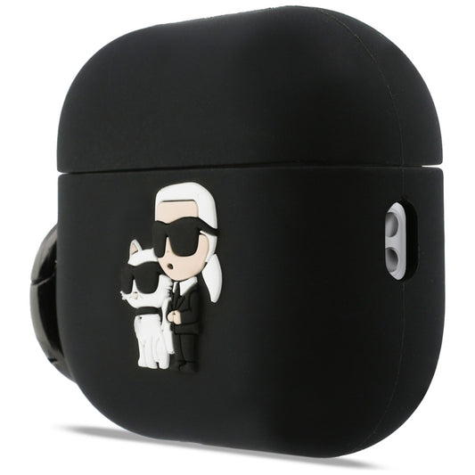 Karl Lagerfeld Silicone Karl & Choupette 3D Case for Apple AirPods Pro 3, Black