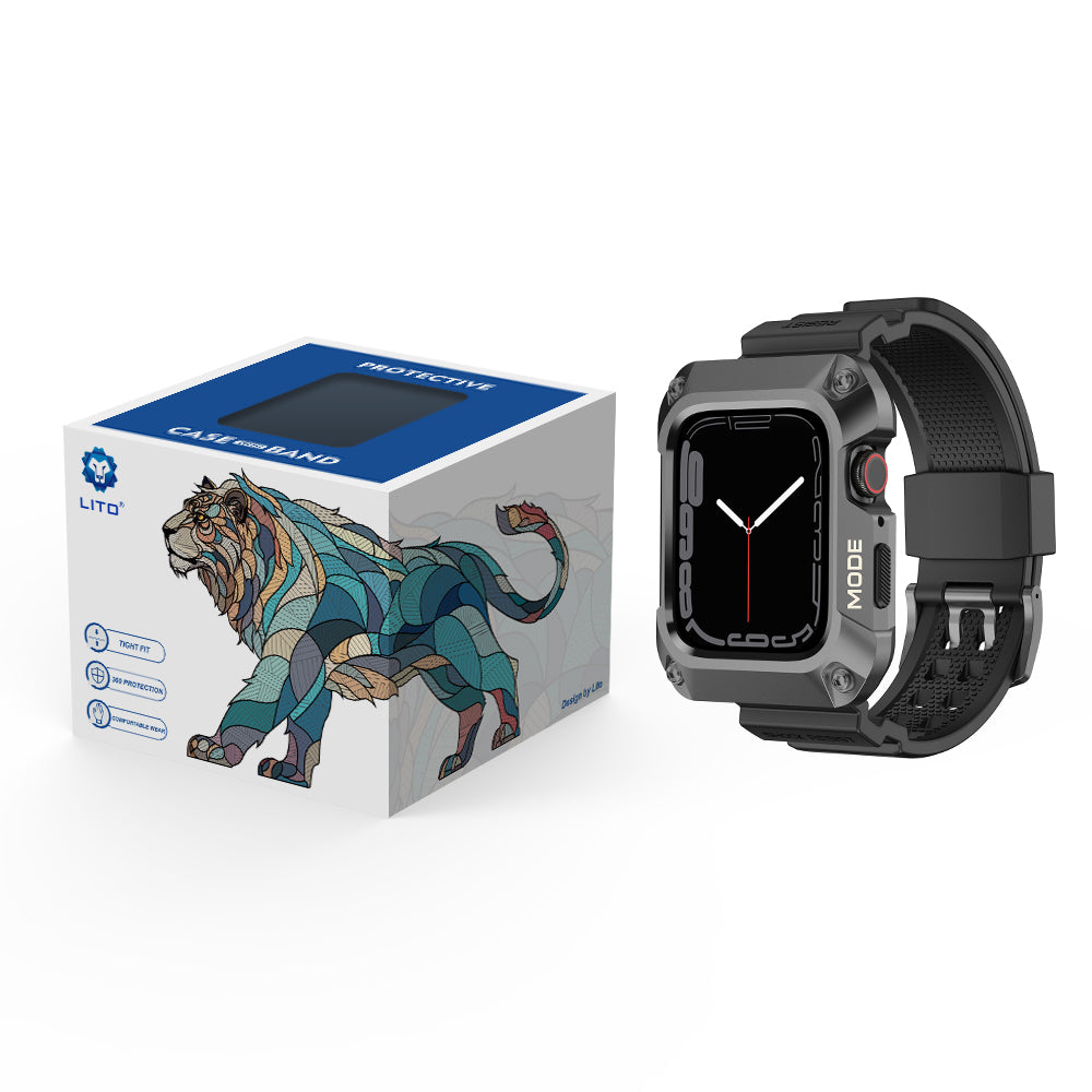 Lito RuggedArmor szíj az Apple Watch 44mm sorozathoz, Szürke