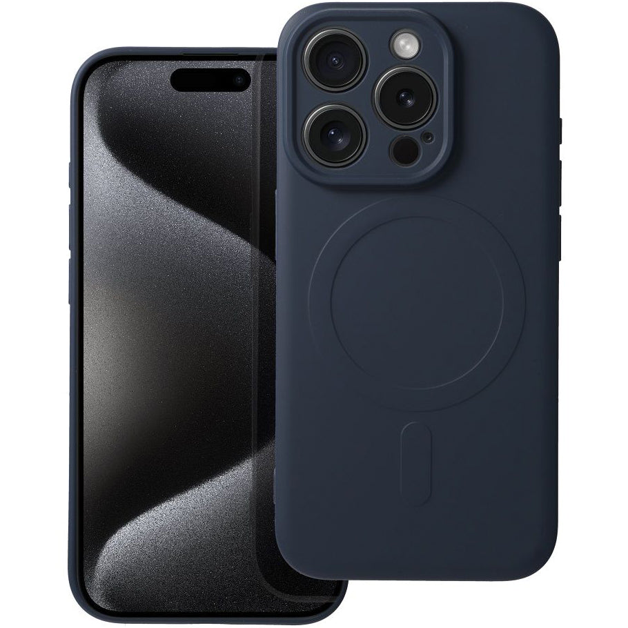 MagSafe tok Apple iPhone 15 Pro-hoz, OEM, Silicone Mag, Tengerészkék