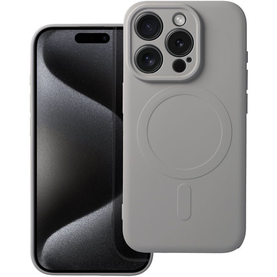 MagSafe tok Apple iPhone 15 Pro Max-hoz, OEM, Silicone Mag, Szürke