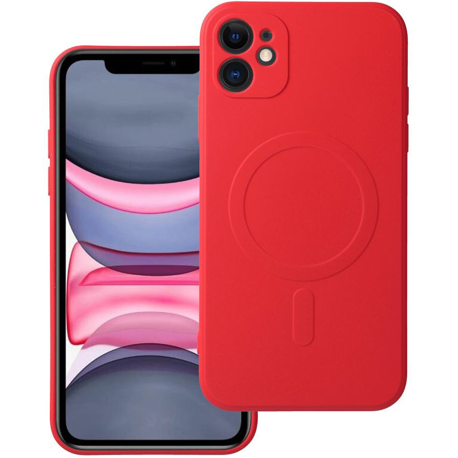 MagSafe tok Apple iPhone 11-hez, OEM, Silicone Mag, Piros