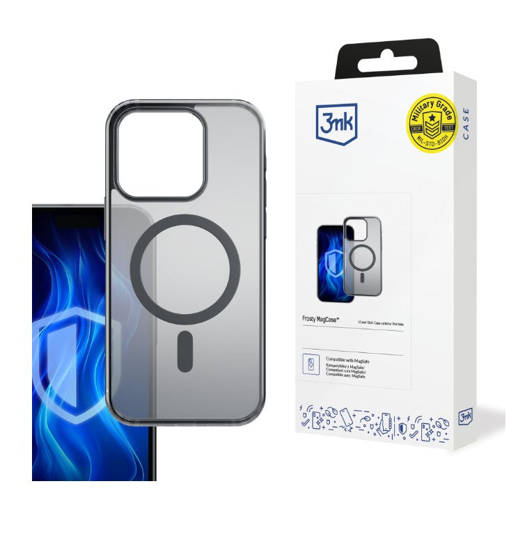 MagSafe tok Apple iPhone 16 Pro Max-hoz, 3MK, Frosty MagCase, fekete