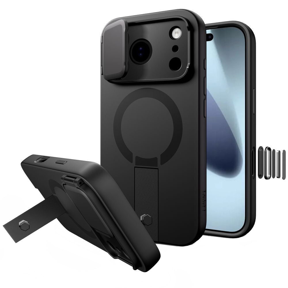 MagSafe tok Apple iPhone 17 Pro-hoz, Tech-Protect, Kevlar Aura, Fekete