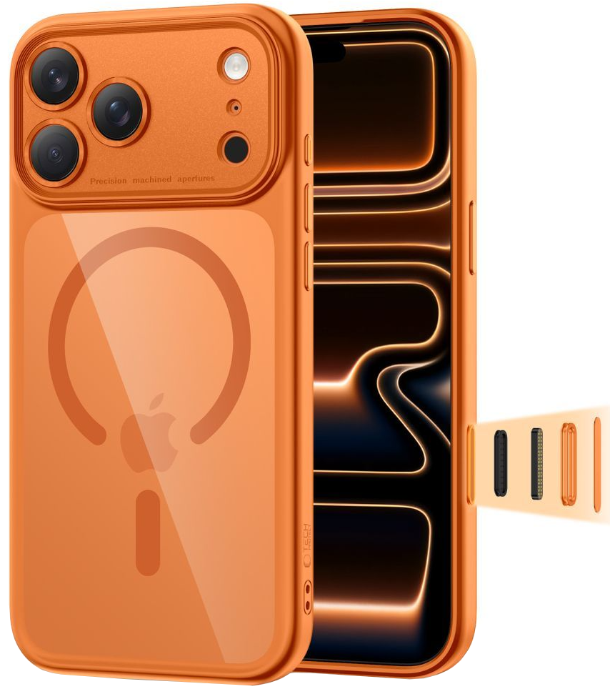 MagSafe tok Apple iPhone 17 Pro-hoz, Tech-Protect, MagPeak, Narancssárga