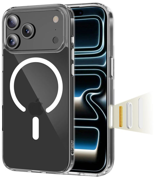 MagSafe tok Apple iPhone 17 Pro-hoz, Tech-Protect, Flexair Hybrid CC, Átlátszó