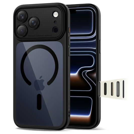 MagSafe tok Apple iPhone 17 Pro Max-hoz, Tech-Protect, MagPeak, Fekete Átlátszó