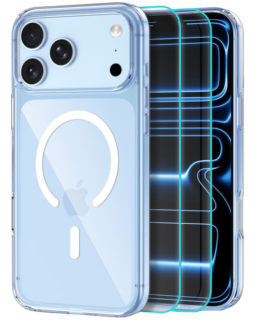 MagSafe tok Apple iPhone 18 Pro / 17 Pro-hoz, Tech-Protect, Flexair Hybrid képernyővédővel, átlátszó