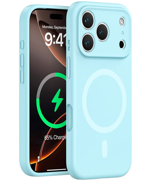 MagSafe tok Apple iPhone 17 Pro-hoz, OEM, folyékony szilikon, türkiz