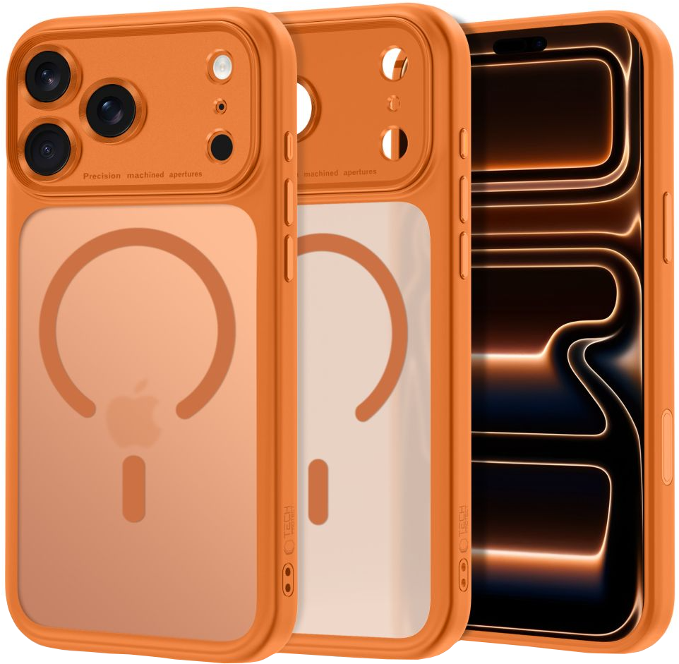 MagSafe tok Apple iPhone 18 Pro Max / 17 Pro Max készülékhez, Tech-Protect, MagPeak CC, Matt Narancssárga