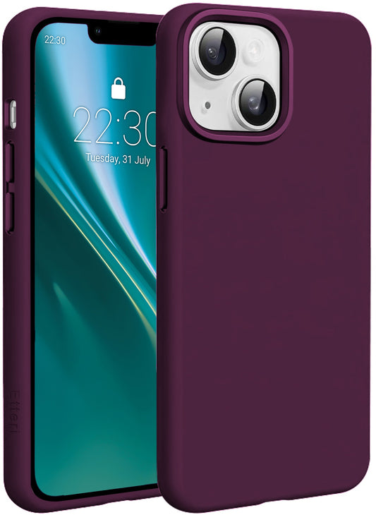 MagSafe Case for Apple iPhone 15, Etteri, Silicone Mag, Burgundy