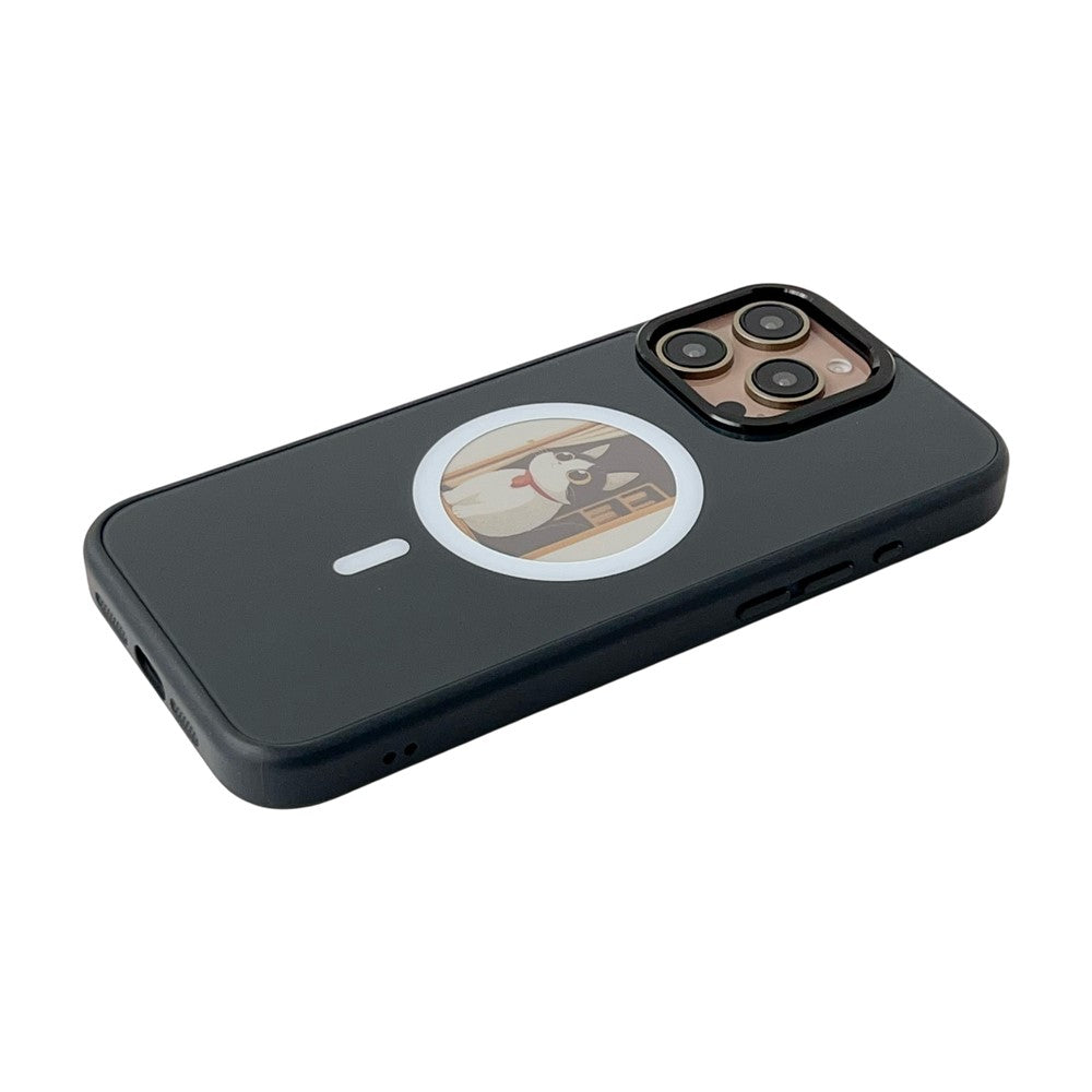 MagSafe tok Apple iPhone 15 Pro-hoz, OEM, Kerek Kijelzős Smart E-Ink, Fekete