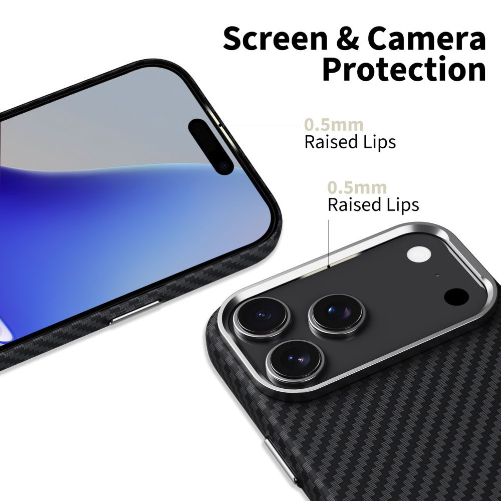 MagSafe tok Apple iPhone 17 Pro-hoz, Tech-Protect, Ion Carbon, Fekete