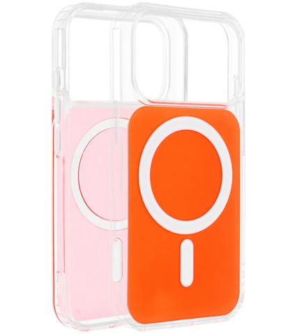 MagSafe tok Apple iPhone 17e / 16e-hez, OEM, Clear Fusion Mag Cover, Narancssárga
