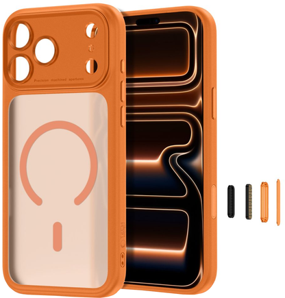 MagSafe tok Apple iPhone 18 Pro Max / 17 Pro Max készülékhez, Tech-Protect, MagPeak CC, Matt Narancssárga