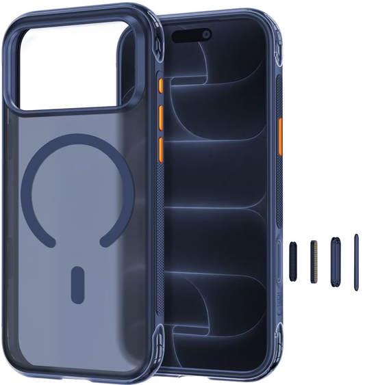MagSafe tok Apple iPhone 18 Pro / 17 Pro-hoz, Tech-Protect, MagAir CC, Matt Tengerészkék