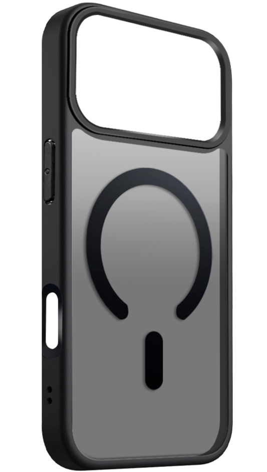 MagSafe tok Apple iPhone 18 Pro / 17 Pro-hoz, Etteri, Matt Mag, Fekete