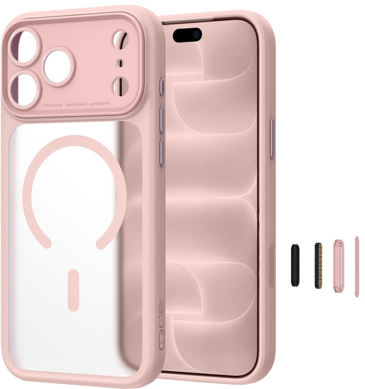 MagSafe tok Apple iPhone 18 Pro / 17 Pro készülékhez, Tech-Protect, MagPeak CC, matt rózsaszín