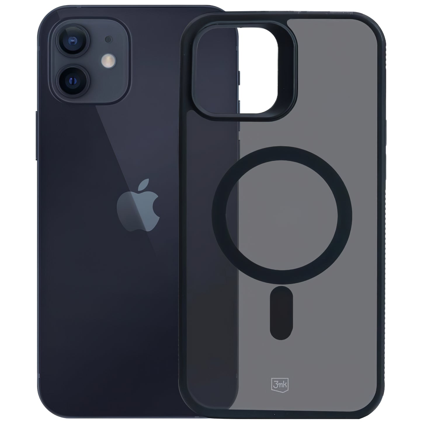 MagSafe tok Apple iPhone 12 / 12 Pro-hoz, 3MK, Smoke MagCase, Fekete