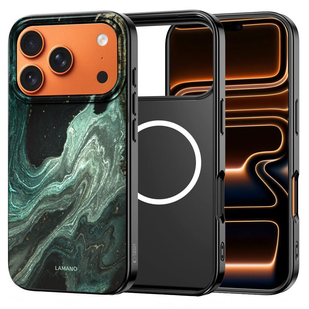 MagSafe tok Apple iPhone 17 Pro Max-hoz, Tech-Protect, Lamano Aura, Zöld