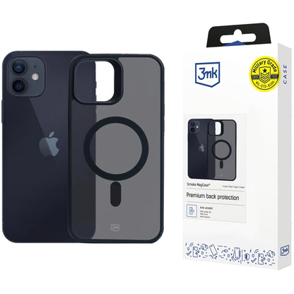 MagSafe tok Apple iPhone 12 / 12 Pro-hoz, 3MK, Smoke MagCase, Fekete