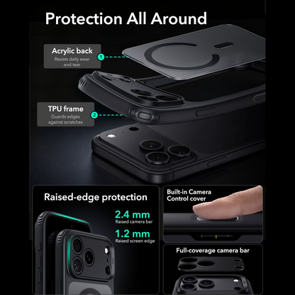 MagSafe tok Apple iPhone 18 Pro Max / 17 Pro Max készülékhez, ESR, Classic Hybrid, Fekete