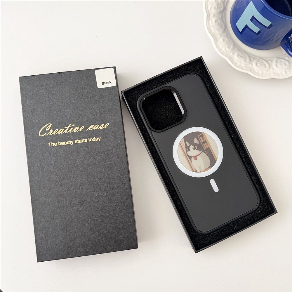 MagSafe tok Apple iPhone 15 Pro-hoz, OEM, Kerek Kijelzős Smart E-Ink, Fekete