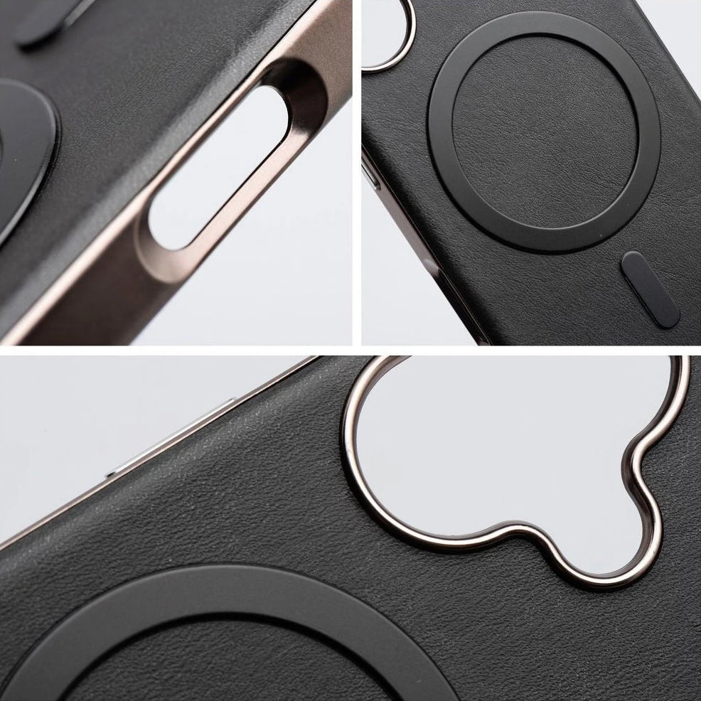 MagSafe tok Apple iPhone 16 Pro-hoz, OEM, Gentleman Mag, Fekete