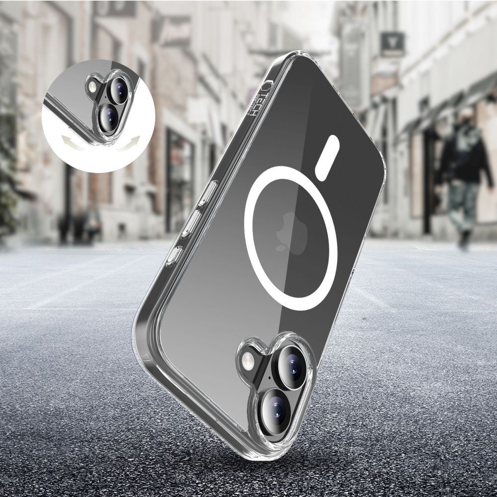 MagSafe tok Apple iPhone 17-hez, Tech-Protect, Flexair Hybrid CC, Átlátszó