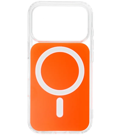 MagSafe tok Apple iPhone 17e / 16e-hez, OEM, Clear Fusion Mag Cover, Narancssárga
